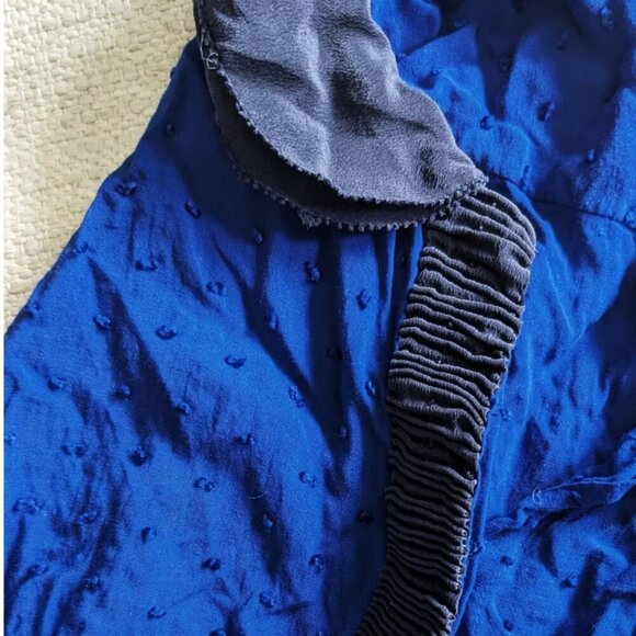 Anthropologie Postmark Louisa Blouse Top Peter Pan Collar Blue Swiss Dot sz 6 - Picture 5 of 5